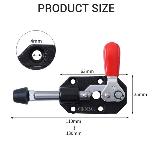 Quick Release Push-Pull Toggle Clamp with 82kg Holding Capacity and 20mm Plunger Stroke for Secure Efficient Clamping High Durability 1