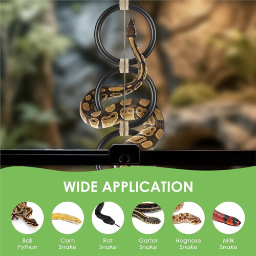 2PCS Snake Climbing Rings Kit, Adjustable  Python Enrichment Hoop Chain Toys for Corn Snakes,Chameleons, 2