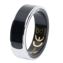 Intelligenter Ringsport-Tracker für Männer und Frauen – Touchscreen, 5ATM wasserdicht, 18mAh Akku, Größe 11, Silber