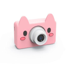 (pink background 01) Digital Toy Camera Cute Animal Camera Toy 4X Digital Zoom      Screen Childrens Camera for Kid  Birthday Gift