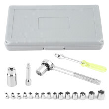 40Pcs Car Motorcycle Wrench Socket Set, Carbon Steel, 24x12x4cm