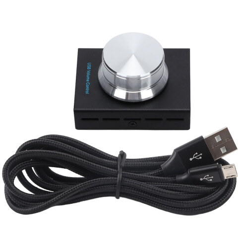 USB Volume Controller with One Key Knob, Aluminum Alloy, Micro USB 1