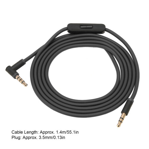 Replacement Audio Cable with Microphone, 1.4m, Black 2