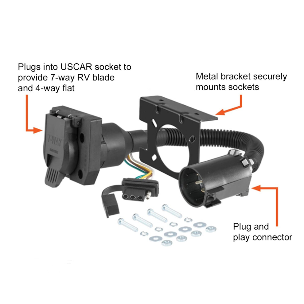 7 Way 4 Way Trailer Connector Uscar Plug 7055741671111