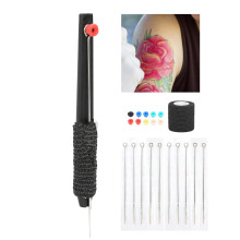 Hand Tattoo Pen Kit Stainless Steel Needle with Bandage and Grommet 12.8cm