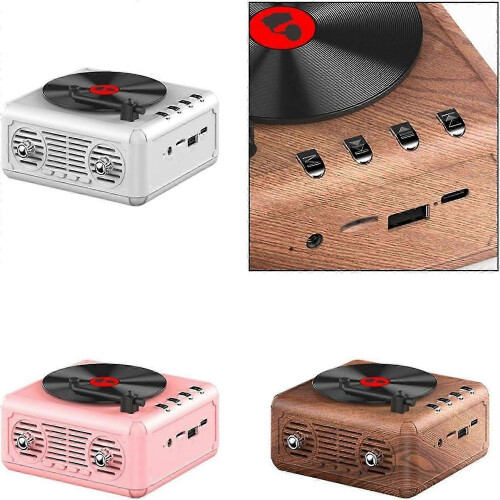 Φορητό CD Player με Bluetooth και ηχείο FM Radio, ροζ Vintage Design, πλούσιος ήχος 1