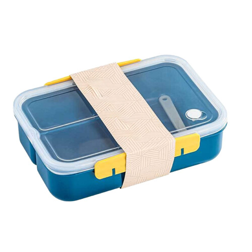 Leak-Proof Compartmentalized Portable Lunch Box with Fruit Section – Blue, Compatible with Home & Kitchen Use 1