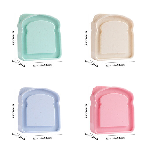 Boîtes à sandwich en forme de toast avec couvercles (4 pièces) 2