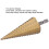 High Speed Steel Step Drill Bit 1/4in Triangular Handle, Ti Coated 5