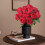 Bouquet decorativo di rose artificiali blu, rosa e viola 4