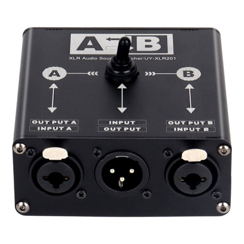 2X Passive 2 in 1 Out or 1 in 2 Out XLR Balanced Audio Source Switcher Box Manual Selector 1