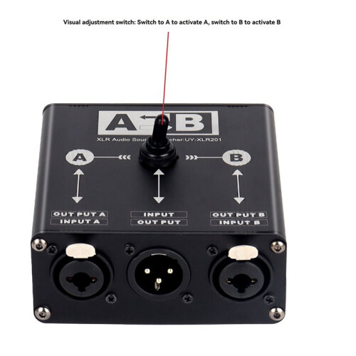 2X Passive 2 in 1 Out or 1 in 2 Out XLR Balanced Audio Source Switcher Box Manual Selector 2