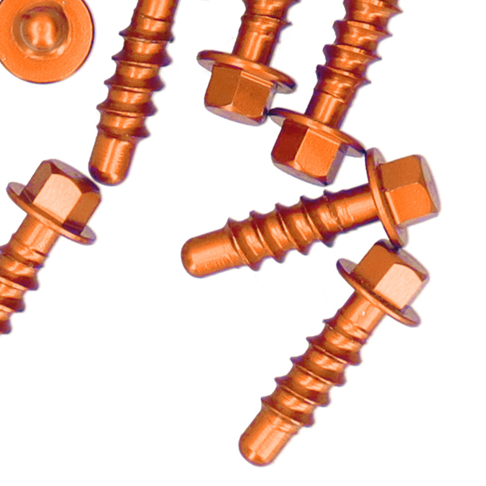 Anodised Self-Tapping Screws 10-Pack Orange 7293282609389