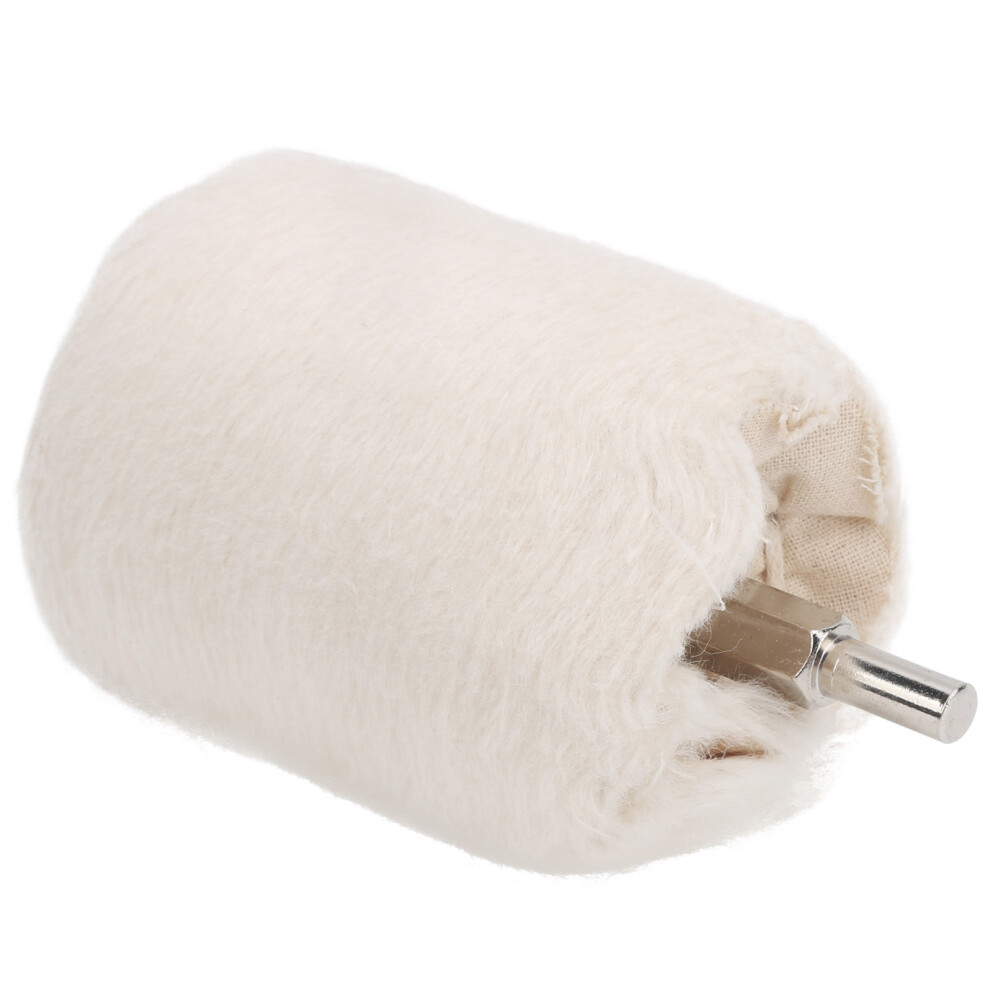 White Cloth Polishing Wheel For Drill, 60Mm Cylindrical Grinding Tool 4951391594851
