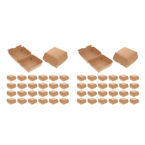 2 Pack Hamburger Packaging Box Paper To Go Boxes Food Container