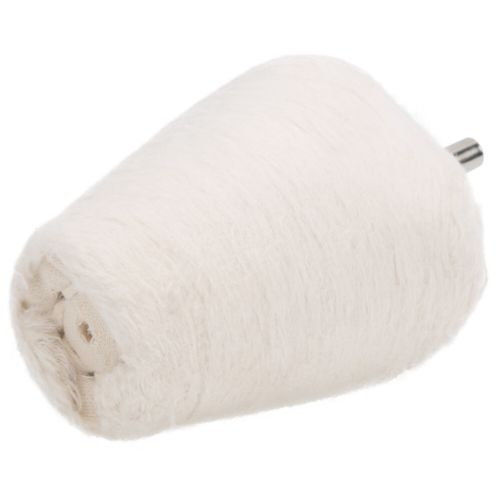 White Cloth Polishing Wheel Cone Shape With Handle For Electric Drill 65Mm 7691391595294