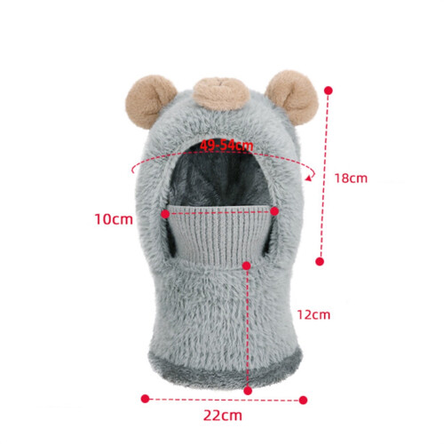 Bear Face Knitted Hat and Neck Gaiter Set for Kids 2