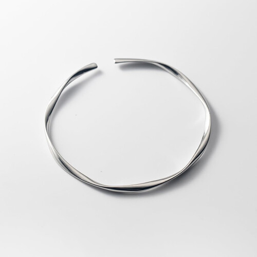 925 Sterling Silver Simple Open Bangle for Women 1