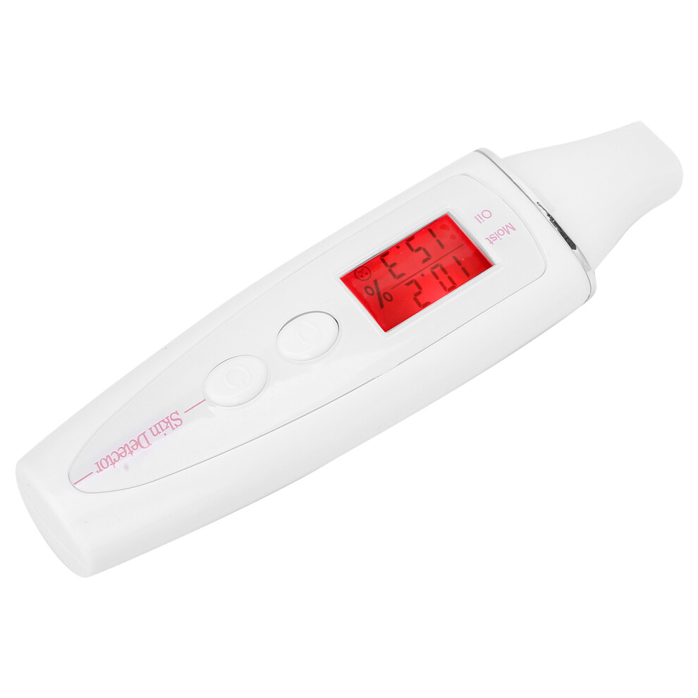White High Sensitive Lcd Skin Moisture & Oil Analyzer Portable Facial Tester