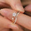 Rings Cosmic Planet Flash Diamond Ring Light Luxury Personalized Design Diamond Ring (Silver ) 6