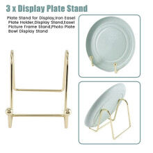 Supporto per Piastra da 15 Pezzi per Display Supporto per Piastra da Cavalletto in Ferro Dorato Supporto per Cornice in Metallo per Ciotola per Piatti