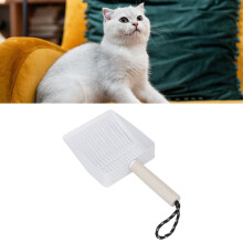 Edelstahl-Katzenstreulöffel-Set mit Halter & Bürste, Weiß