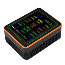 12-in-1 Luftqualitätsmesser CO₂ HCHO TVOC PM2.5 PM10 TFT-Bildschirm Wiederaufladbar Schwarz Orange