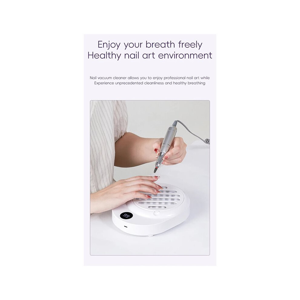 Rechargeable Cordless Nail Cleaner Tool Vacuum Cleaner Nail Dust Collector Machine with Remove Paper Filter