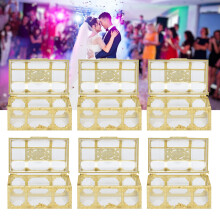 Party Favor Candy Boxes 12 Pack Gold Hollow Out Treat Boxes for Events