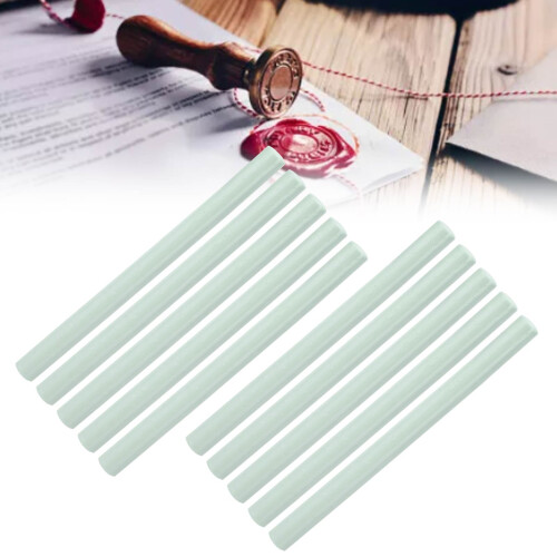 10Pcs MultiColor Sealing Wax Sticks, Small Round Stamp Tools, Green