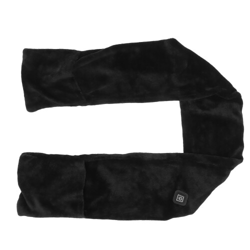 Heated Mink Wool Scarf with Pockets, Adjustable Temperature, Black