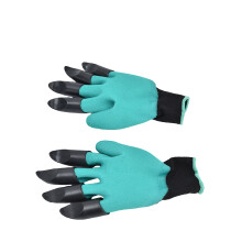 Gardening Gloves with Plastic Claw, Green & Black, 250x120mm