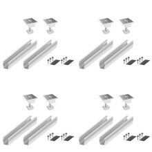 8X Solar Panel Mount Bracket Rails Clamp Fastening Module Mount Mounting PV Solar Power Supplies Trapezoidal Roof 35mm