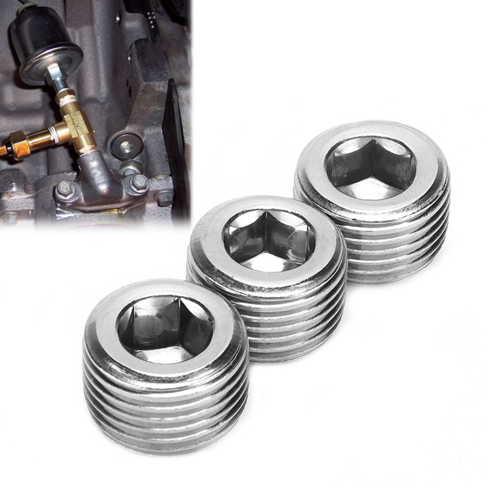 3Pcs 1/2In Npt Pipe Plug Male Thread Fitting Internal Hex For Automotive Use 8751391605214
