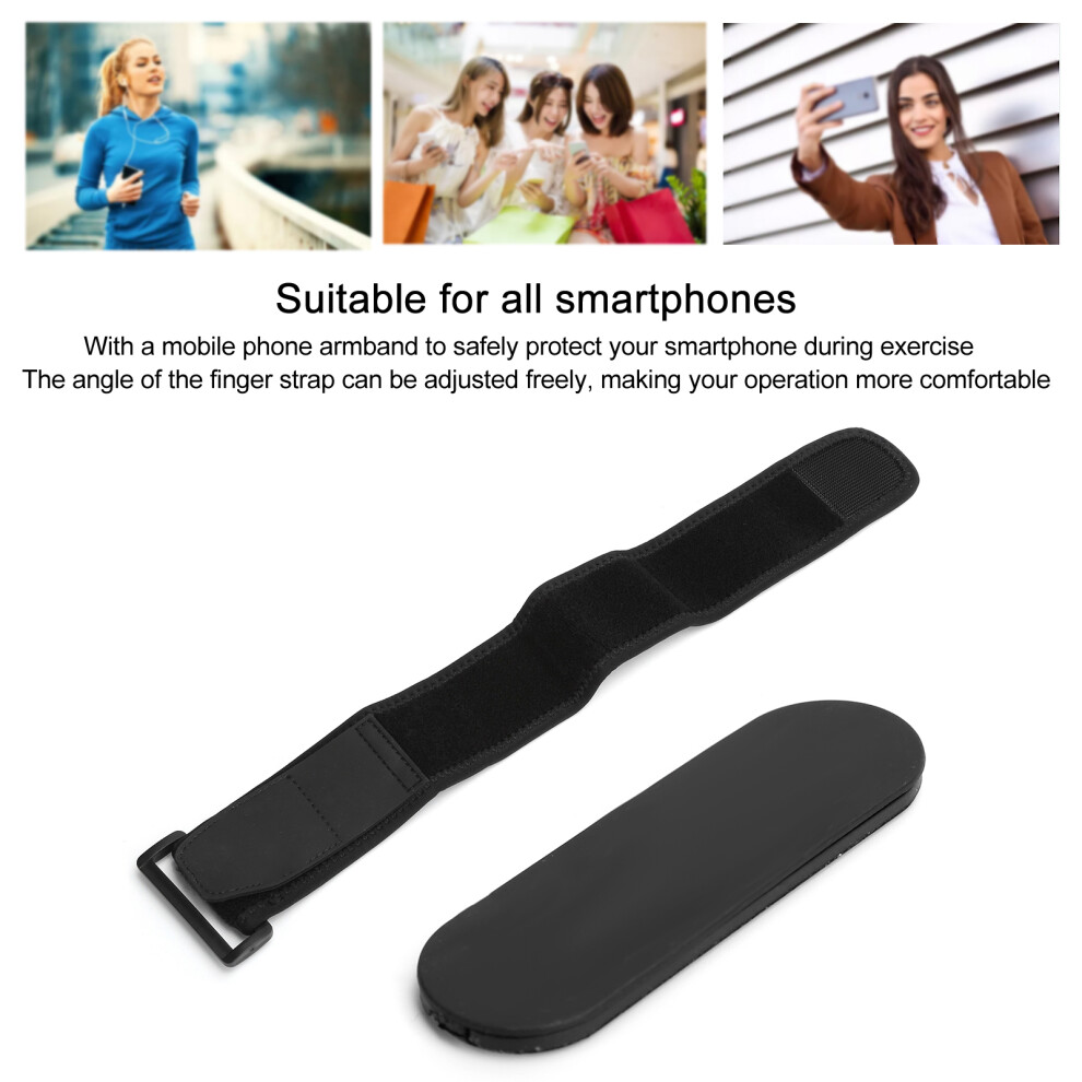 Momostick Gel Pad Phone Finger Strap & Armband, Universal Black 8751391605771