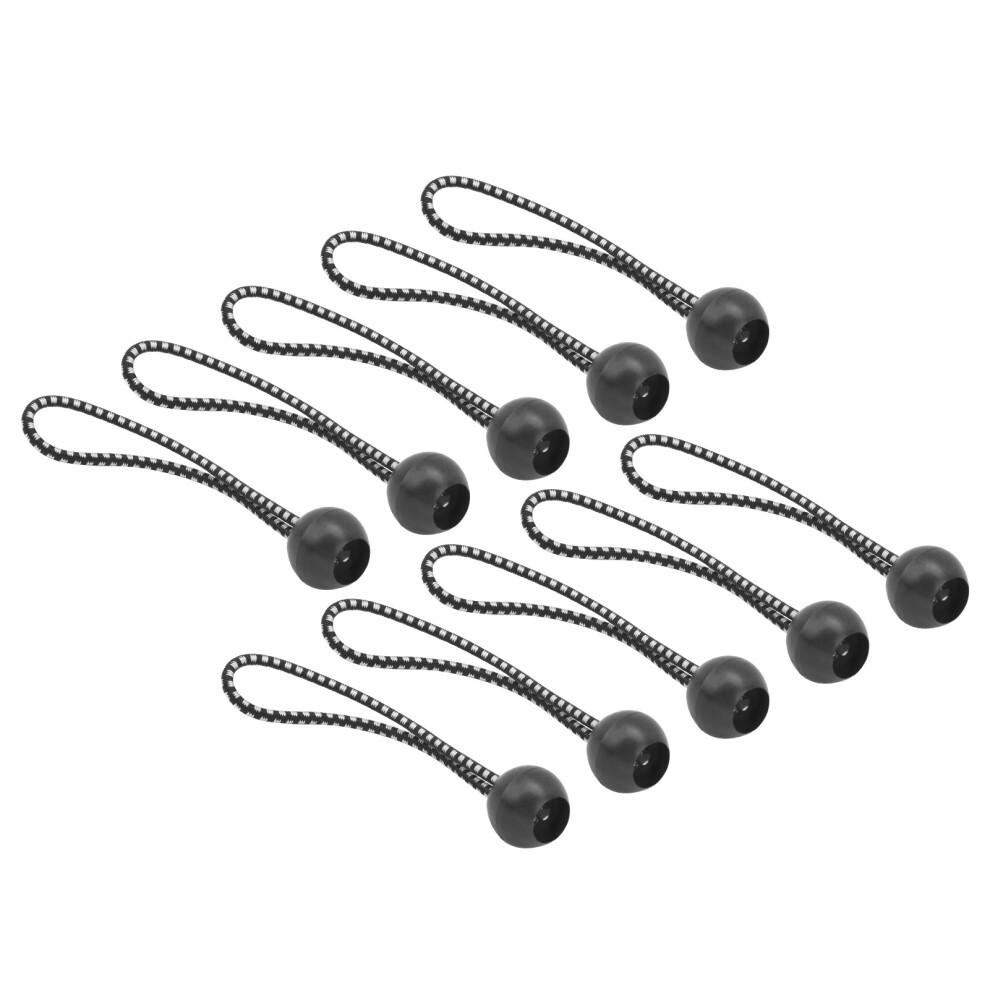 10Pcs Black & White Tent Clip Balls With 150Mm Elastic Bungee Cord 8331391605966