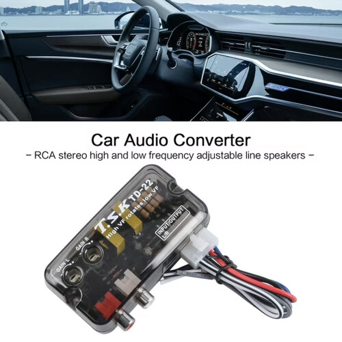 Car Audio Converter with Delay & Adjustable HF-LF Control, Compatible with Auto Amp/Subwoofer 1