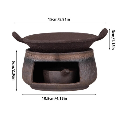 Ceramic tea stove warmer set with cedar zen aromatherapy 1