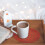 Runde, geflochtene Papier-Tischsets, 3er-Set, Rot 4