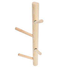 Wood Wall-Mounted Tree-Shaped Coat & Towel Rack, 4 Hooks