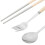 Reusable Stainless Steel Spoon and Fork Set Beige 1 Set 2