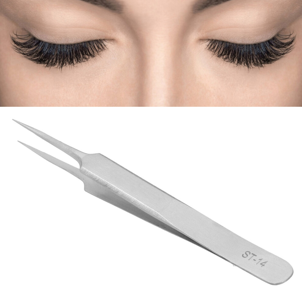 Straight & Curved Arc Eyelash Grafting Tweezers ST-14 Carbide Steel