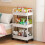 1pc 3/4-Tier Rolling Storage Cart, Plastic Multi-Functional Organizer Trolley, Slim, Space-Saving, Adjustable Shelves, with Easy 3