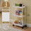 1pc 3/4-Tier Rolling Storage Cart, Plastic Multi-Functional Organizer Trolley, Slim, Space-Saving, Adjustable Shelves, with Easy 8