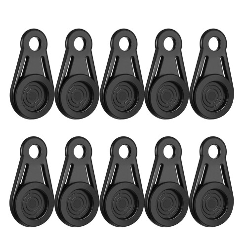 Clamp Shape Tarp Fasteners Black 10Pcs For Hiking 1