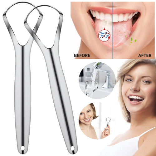 BUTORY2PCS Ξύστρα Γλώσσας με Πλατιά Κεφαλή Εργαλείο Καθαρισμού Γλώσσας για Μείωση της 2