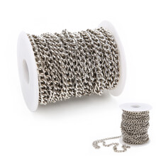 Silver Jewelry Chain 10M Roll for DIY Bracelets & Necklaces
