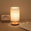 Linen Desk Lamp Wooden Touch Control LED 12W 6