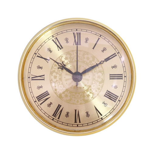 Classic Roman Numeral Clock Insert Gold 4.3 Inch 94mm Hole 1