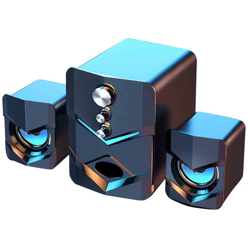 Bluetooth Desktop Speakers with Subwoofer USB Powered RGB Light Effects for PC TV Gaming 1